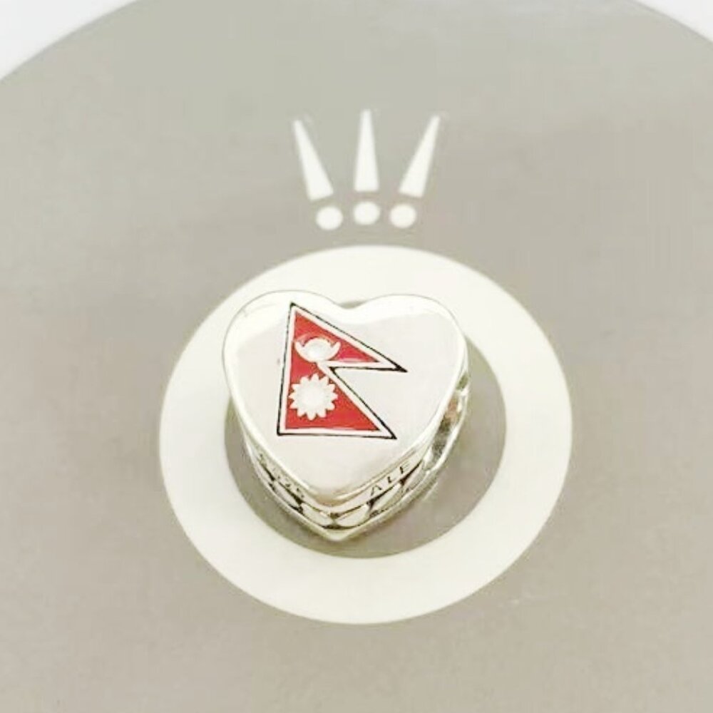 Pandora Nepal Flag Exclusive Heart Charm Bead